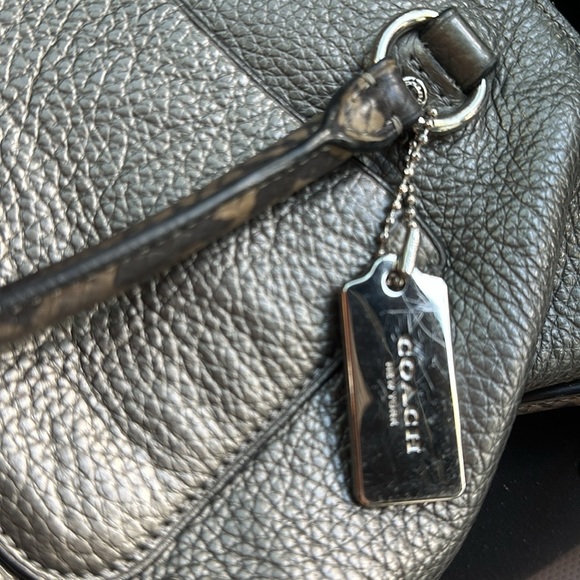 Authentic COACH Emma Mini Satchel Crossbody Bag Gunmetal Leather - Picture 7 of 14